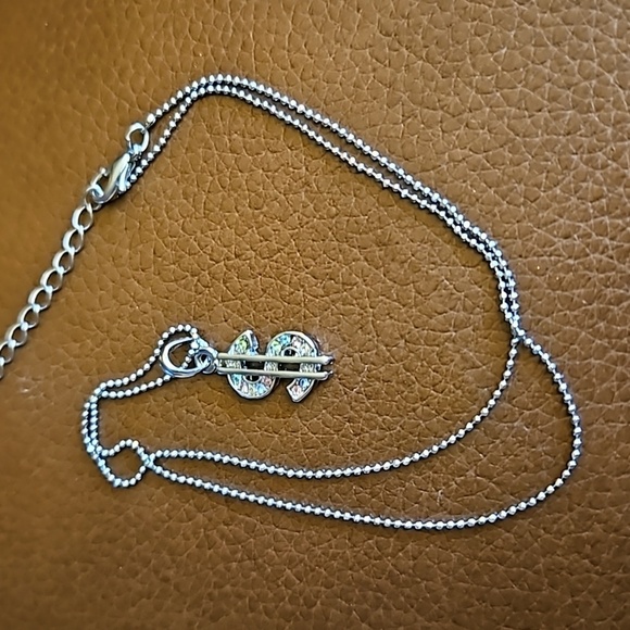 3/$30 VTG Dainty Pastel Rhinestone Dollar Sign Chain Necklace - Picture 3 of 4
